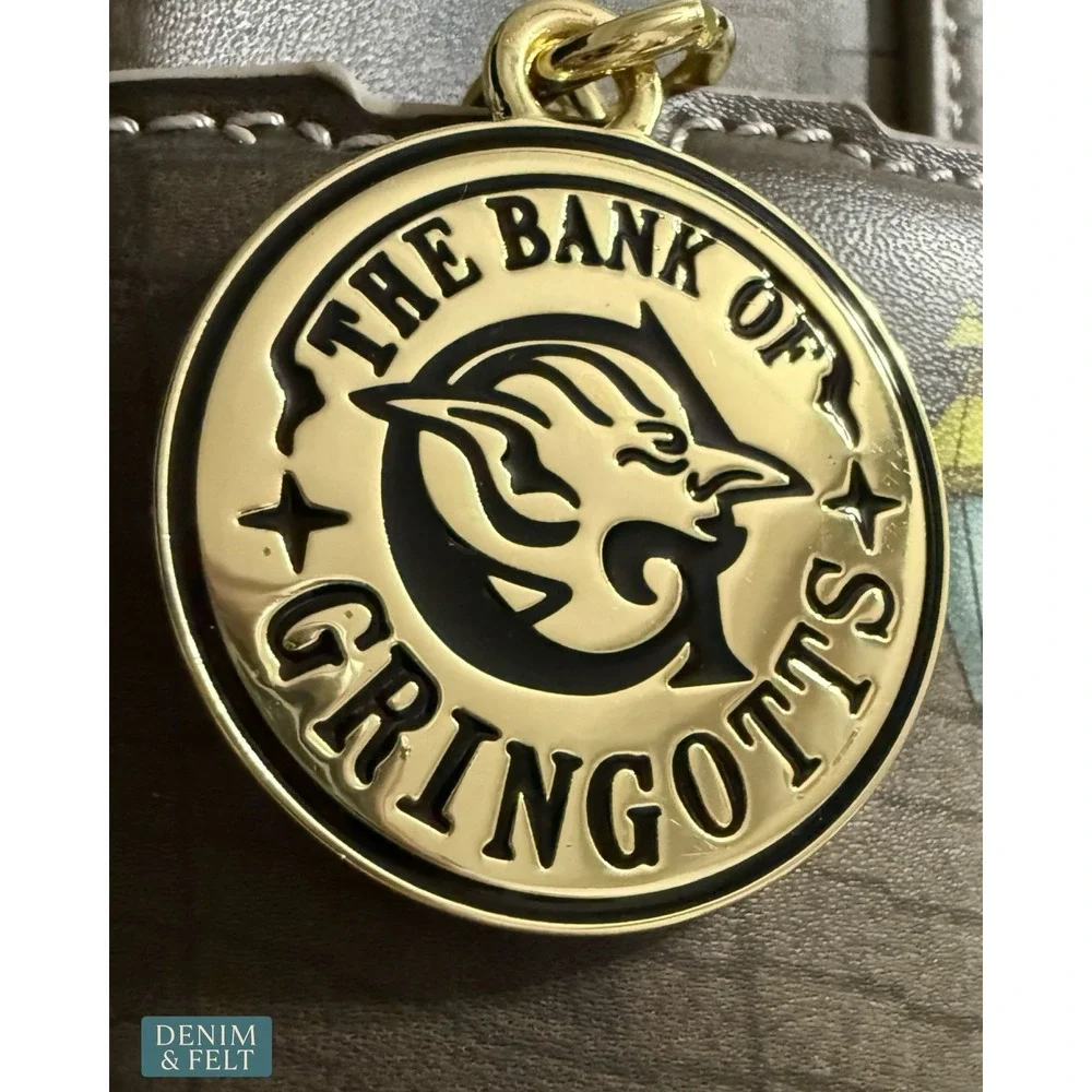 NEW Loungefly Harry Potter Gringotts Bank and Dragon Mini Backpack Leather Grey